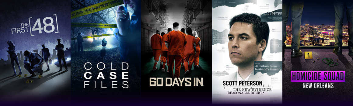 An image of Movie and Show selections from A&E Crime Central on The Roku Channel